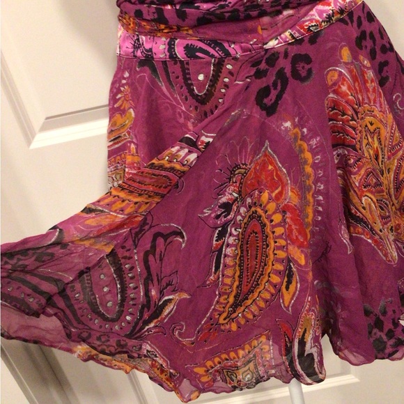 Roberto Cavalli Y2K Asymmetrical Paisley/Animal Print Skirt - Picture 3 of 8